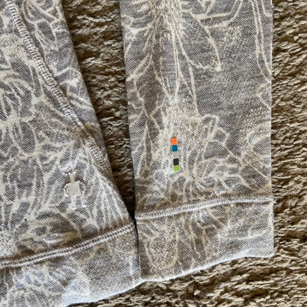 Smartwool Merino 250 Base Layer floral Gray Form Fit warm medium M sweater - Picture 2 of 4